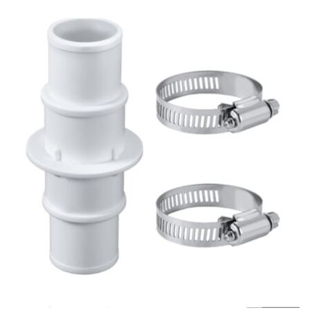 Raccord de Tuyau d'Aspiration pour Piscine – pour Tuyaux 1-1/4" à 1-1/2" – Lot de 2 Raccords en Acier Inoxydable (1/4)