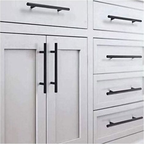 Poignées de porte en acier inoxydable - - Lot de 20 pièces - Centre de trou 128 mm - Longueur totale 200 mm ENEVAOCT (1/4)