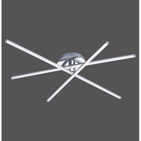 [NEUWERTIG] B-Ware Simon Deckenlampe Deckenleuchte Led Chrom Beweglich Stahl 3 Flammen 80 Cm