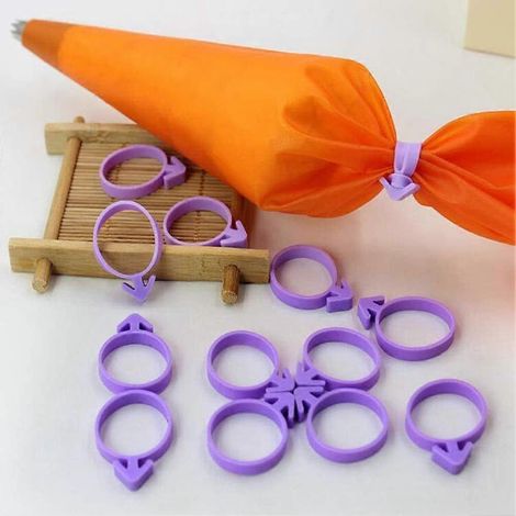 Lot de 12 attaches torsadées en silicone alimentaire pour poches à douille et à pâtisserie (1/4)