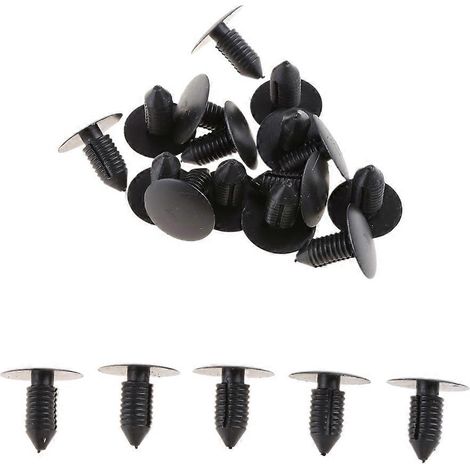 20 rivets en plastique noirs pour pare-chocs et ailes de voiture Ford (trou de 10 mm) - Neufs (1/4)
