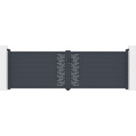 Puerta abatible 4m ARLBERG H.120 aluminio gris (1/5)