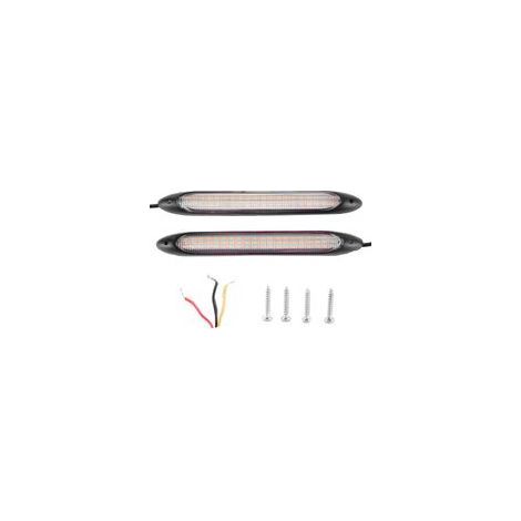 Feux de jour LED étanches avec clignotants intégrés – Lot de 2 bandes blanches et jaunes, 15,5 cm, pour voiture (1/5)