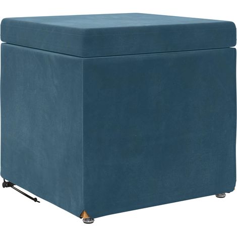 Taburete Azul 41 x 41 x 40 cm Terciopelo y Madera Fabricada vidaXL