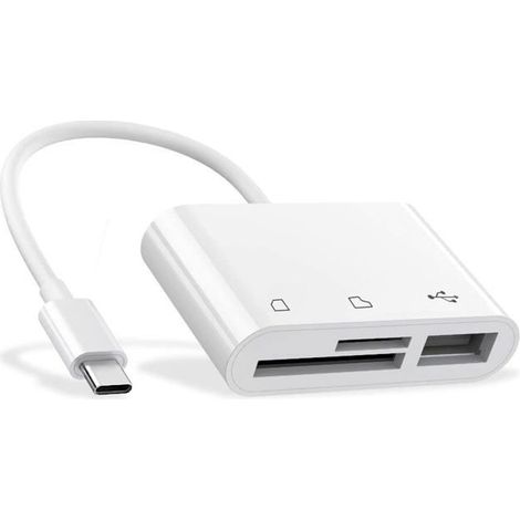 Lecteur de carte mémoire USB C vers Micro SD TF, compatible avec iPad Pro,camera USB 3 en 1, adaptateur lecteur de carte (1/5)