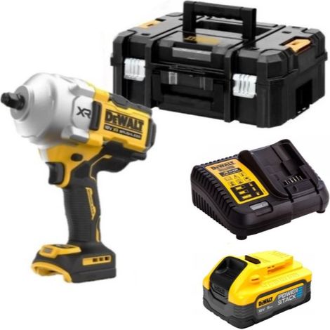 Dewalt DCF961H1T Visseuse à choc sans fil 1/2 1632Nm - 1 X 5.0Ah batterie Powerstack, chargeur et TSTAK