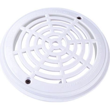 Grille de drainage de piscine à fond rond - 18 x 20,3 cm - Blanc (1/4)