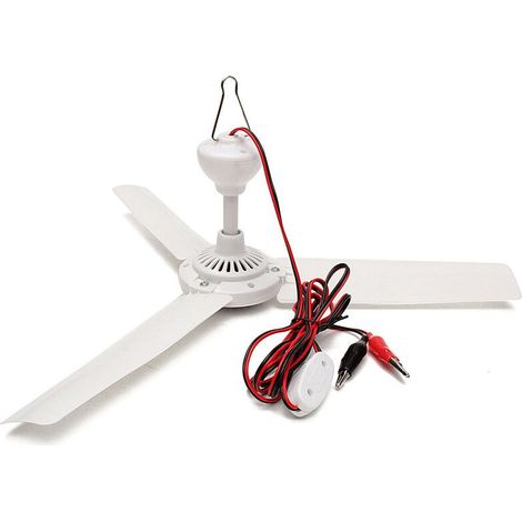 VURAHOME - Ventilateur de plafond 3 feuilles sans balais convertisseur moteur batterie blanc (1/4)