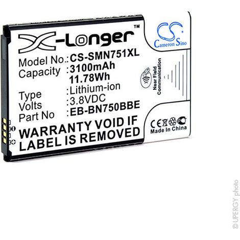 NX - Batterie téléphone, smartphone, GSM pour Samsung 3.8V 3100mAh - EB-BN750BBCEB-BN75