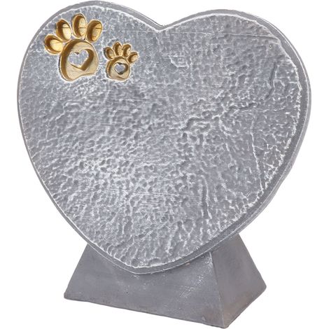Pierre tombale en forme de cœur pour animaux, à faire soi-même, en résine, pour chien ou autre animal de compagnie. Décoration extérieure pour cour ou jardin. Pierre dressée grise. (1/5)