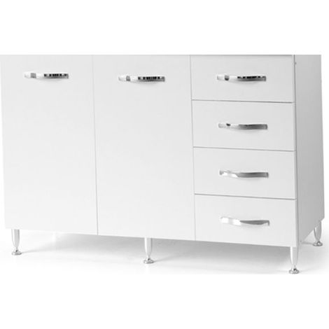 Sottolavello cucina montato con ante 120 cm bianco