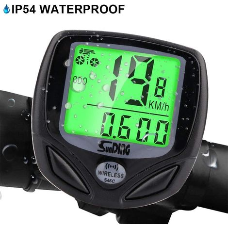 Compteur de vélo sans fil 16 fonctions, étanche IP54, écran LCD, tachymètre, compatible avec tous types de vélos (1/4)
