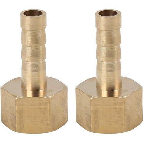 2pcs Raccord Cannelé Laiton 6mm G1/4 NPT Femelle Connecteur Tuyau Auto Moto