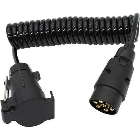 m Verlängerungskabel für Anhänger-/LKW-Beleuchtung, 7-polig, Stecker/Buchse, Spiralkabeltrommel, europäischer Stecker. (1/5)