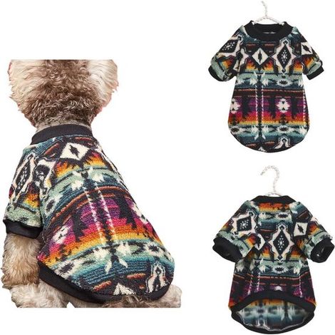 Abbigliamento autunnale e invernale per cuccioli: maglioncini super morbidi e caldi per animali domestici, simpatici maglioncini a righe in peluche, maglioncini con motivi di cartoni animati per cucci (1/5)