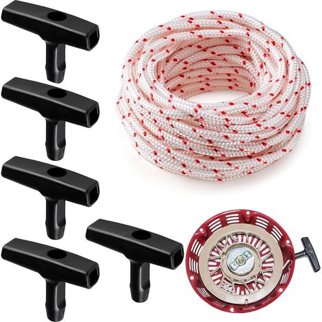 10 Metres Rope Launcher Lawn Mower, 0.3 cm, 5 Handles Nylon material, tear resistant, suitable for lawnmowers, weed killers, chainsaws, etc. (1/5)