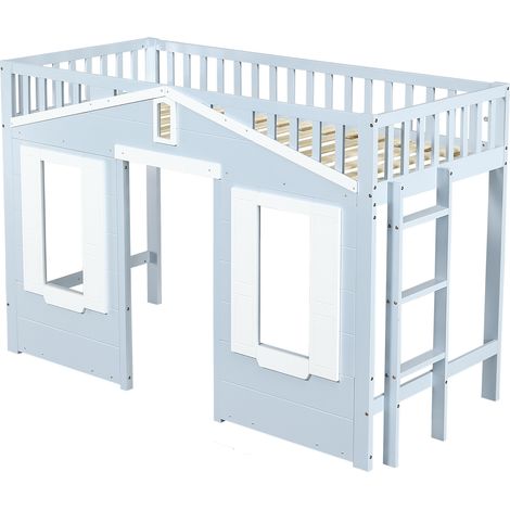 Etagenbett für Kinder in Blau 90 x 200 cm aus Holz, MDF und Sperrholz (1/5)