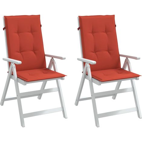 Hochlehner-Auflagen 2 Stk. Melange Rot 120x50x4 cm Stoff (1/5)