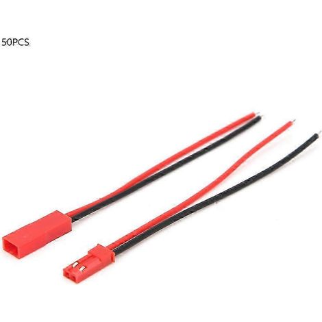 Connecteur fil 2 broches 50 paires, âme en cuivre étamé, rouge silicone, câble de liaison 22AWG, mâle et femelle, jump wire pour bricolage électronique (1/3)