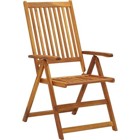 INLIFE Chaises pliables de jardin 8 pcs Bois d'acacia solide (1/5)