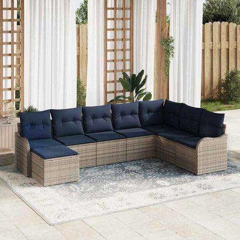 Set Divano da Giardino Grigio polyrattan vidaXL (1/5)