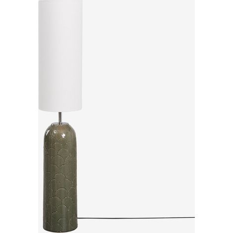 SKLUM Stehlampe aus Keramik und Leinen Zimt Militärgrün                                   (1/5)