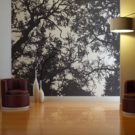 Papier peint sombre forêt - 350 x 270 cm (1/4)