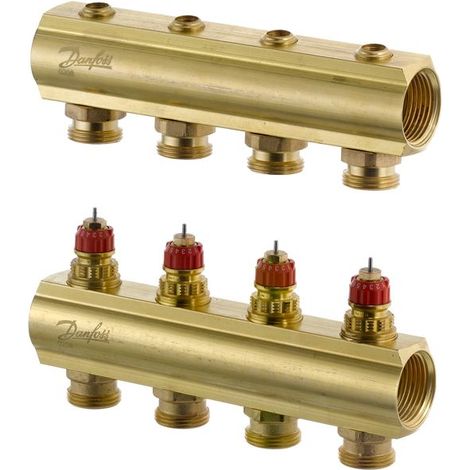 Danfoss FBH-Verteiler FHF-4 4 Kreise, ohne Durchflussanzeige, 088U0504