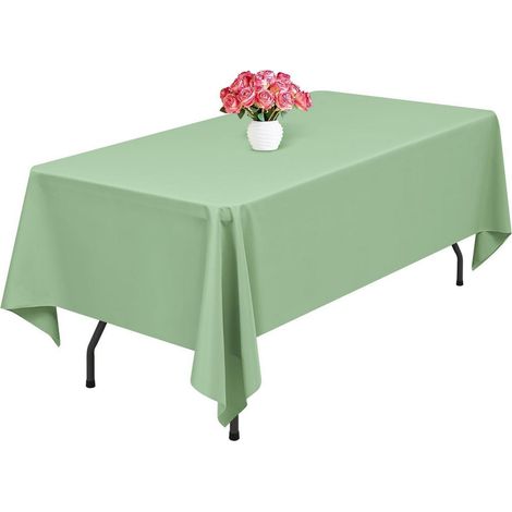 Rechteckige Tischdecke Salbeigrün 153x260 cm, Polyester, flecken- & knitterfest, waschbar