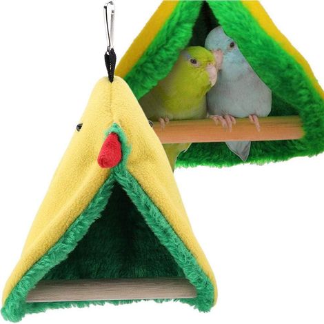 Perchoir pour perroquet, hamac triangulaire suspendu en peluche pour oiseaux de compagnie