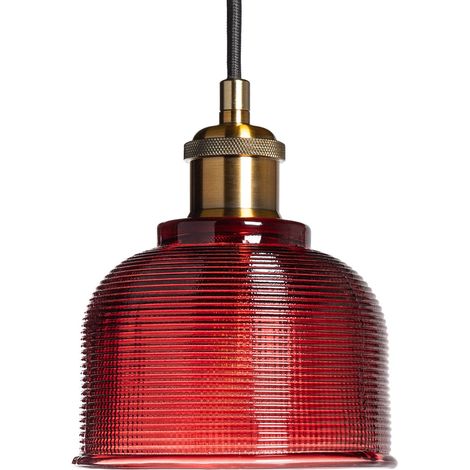 Pendelleuchte Metall und Glas Craiova Rot (1/5)