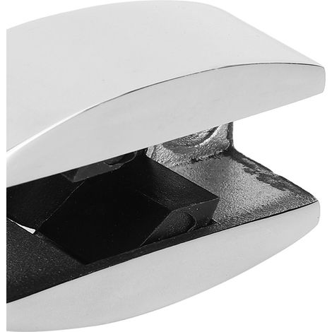 Guide de porte au sol en acier inoxydable, butée pivotante en forme de U, accessoire de salle de bain pour portes coulissantes en verre (brillant) (1/5)