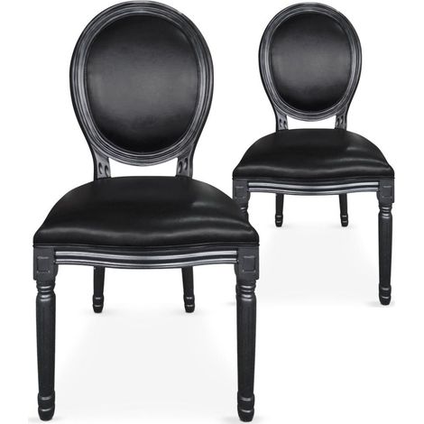 Lot de 20 chaises médaillon Louis XVI Simili (P.U) Noir