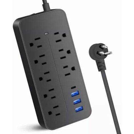 Mehrfachsteckdosen-Ladestation für Heimbüros – Überspannungsschutz mit USB-C-Ladeanschlüssen und Überlastschutzschalter für sicheren und zuverlässigen Einsatz.