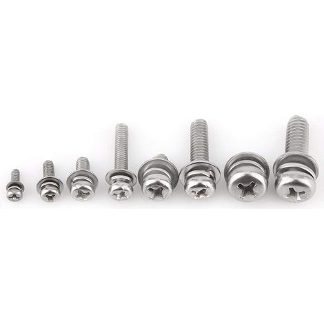 Kit d'assortiment de boulons, écrous et rondelles 160 pièces Kit d'assortiment de vis à métaux en acier inoxydable 304 M2 M2.5 M3 M4 M5 (1/5)