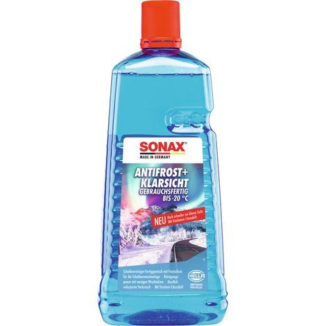 Nettoyant pour vitres SONAX AntiFrost+ClairVue, 03325410, jusqu'à -20 °C, Parfum citron, 2L