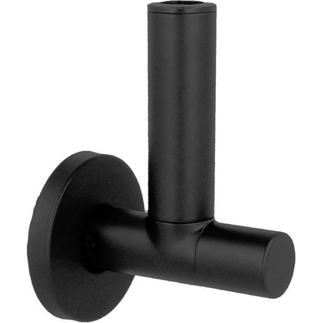 tecuro Design Eck-Ventil mit Schlauchverblendung, 1/2 Zoll Wandanschluss, schwarz-matt (1/4)