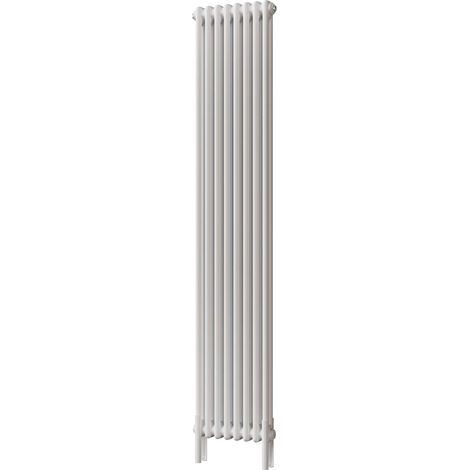 Alpha - White Vertical Column Radiator H1800mm x W372mm 2 Column - Feet Included