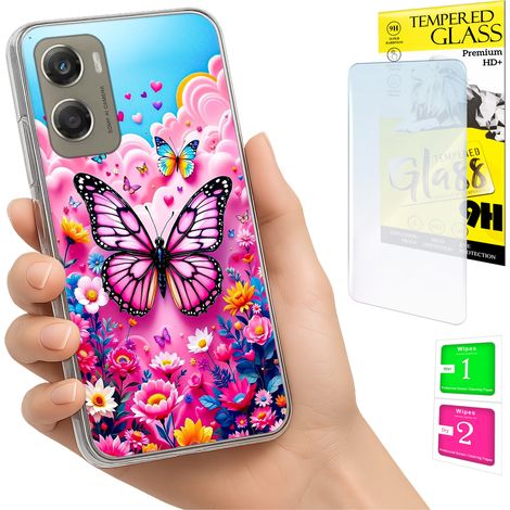 Funda para Motorola Moto G06 / G06 Power, carcasa trasera tipo mariposa + cristal (1/5)