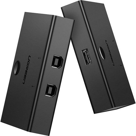 UGREEN Conmutador USB 2.0 2 en 1, 2 Entradas y 1 Salida, Con 2 Cables Para Compartir Dispositivos Como Teclado, Ratón, Memorias, Disco Duro, Impresora, Escáner (1/5)