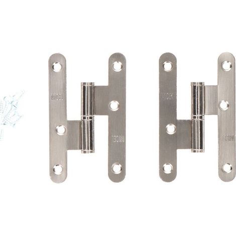 Pernio, sin remate, modelo pn07, izquierda, de acero con acabado en inox, 100 x 58 mm, 2 uds, blister (1/3)