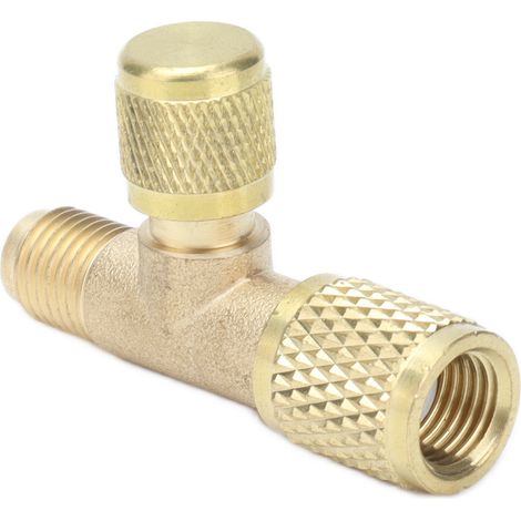 Ortviai Valve de purge pour climatisation – raccord de charge 1/4 SAE en laiton, compatible R22/R12/R134a (1/4)