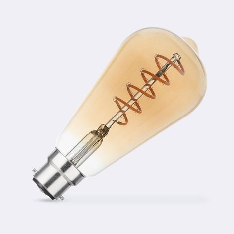 Ampoule à filament LED B22 4W 300 lm ST64 avec Détecteur Crépusculaire No Flicker 2200K Super chaud