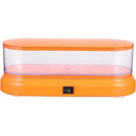Boîte de nettoyage de lunettes Nettoyeur de lunettes Nettoyeur à ultrasons Machine de nettoyage de bijoux Laveuse de bijoux-20X8cm-Orange (1/4)