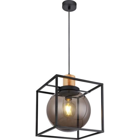 Globo Hilko Suspension à cadre métallique noir mat, 1 ampoule E27