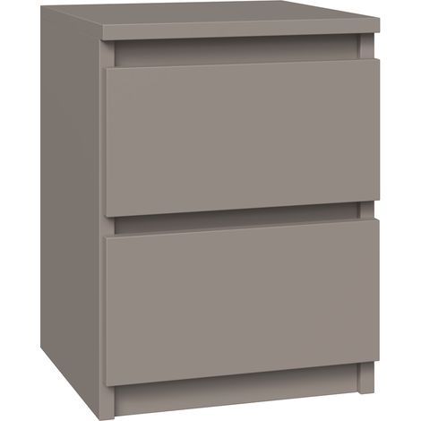 Comodino: due cassetti, Argilla, 30 x 40 x 30cm (1/4)