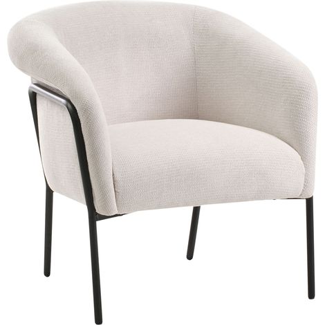 Sessel KROSSEN Stoff Hellbeige