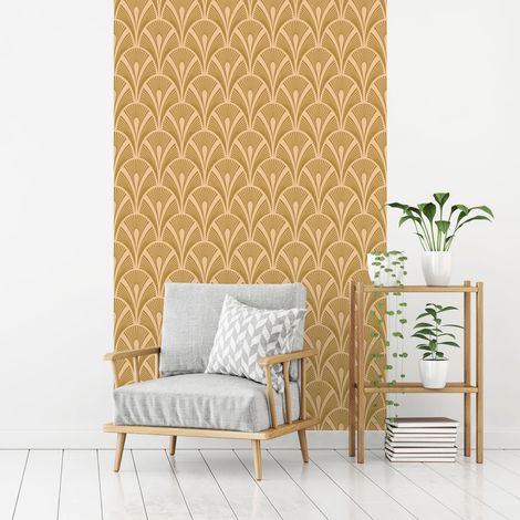 Papier peint intissé pré-encollé - SCANDINAVE ART DÉCO BEIGE - 1 rouleau de 300x60cm (1/5)