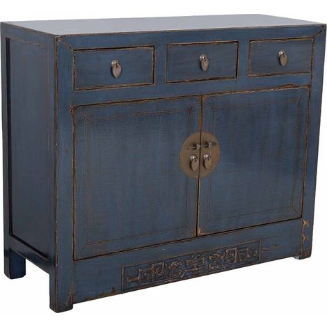 Aparador de madera azul 104x38x85h cm (1/5)