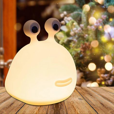 Filiyano – lampe de chevet rechargeable – Veilleuse escargot mignonne, lampe de chevet rechargeable USB pour enfants, en ABS+PC et silicone souple (1/5)